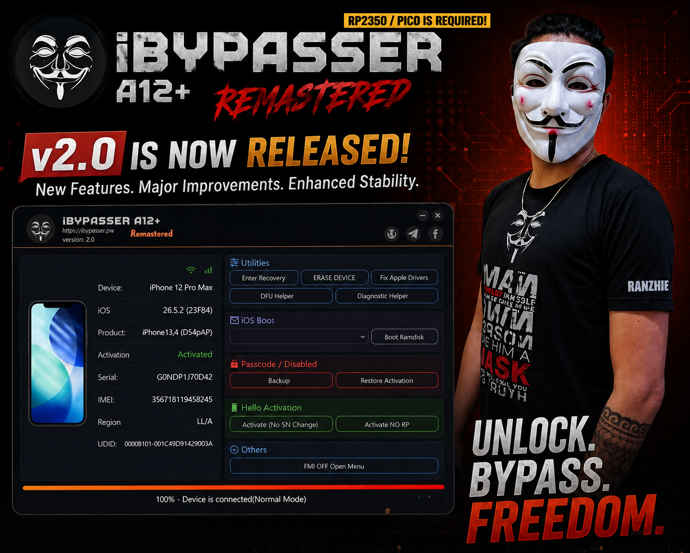 @ iBypasser A12+ Remastered [A12/A13 - Passcode/Disabled]