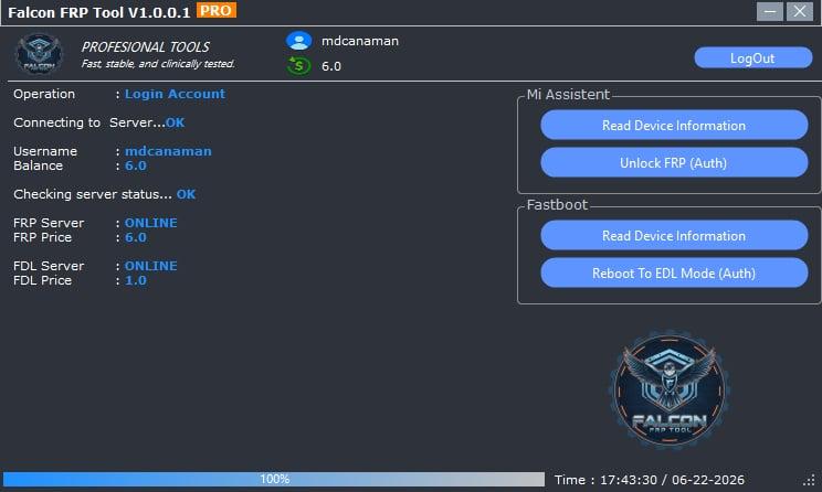 Falcon FRP Tool [ Xiaomi FRP Unlock Tool ] Any Quantity [Existing Users Only