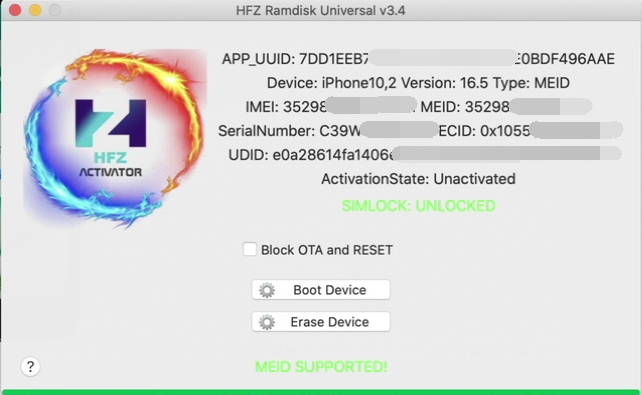 #7856 HFZ Ramdisk (Passcode Bypass Owner inFo) iPad Air (3D gen )