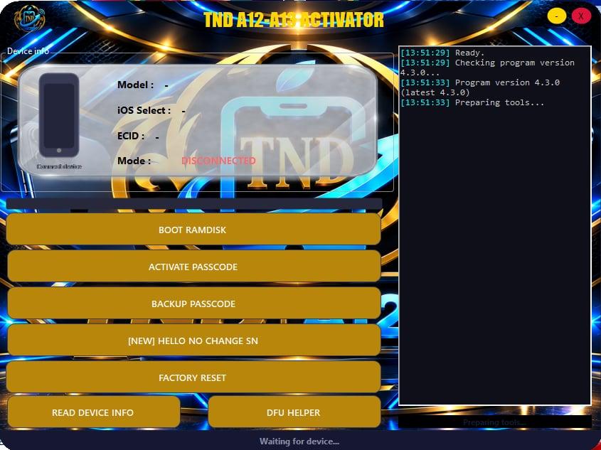 @ TND A12-A13 Activator [Hello- Passcode]